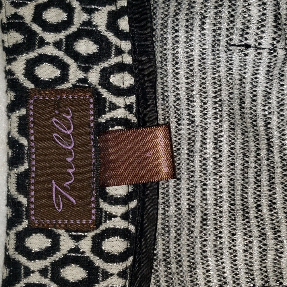 Trulli Side Zip Black Cream Print Skirt 6 - Picture 3 of 6